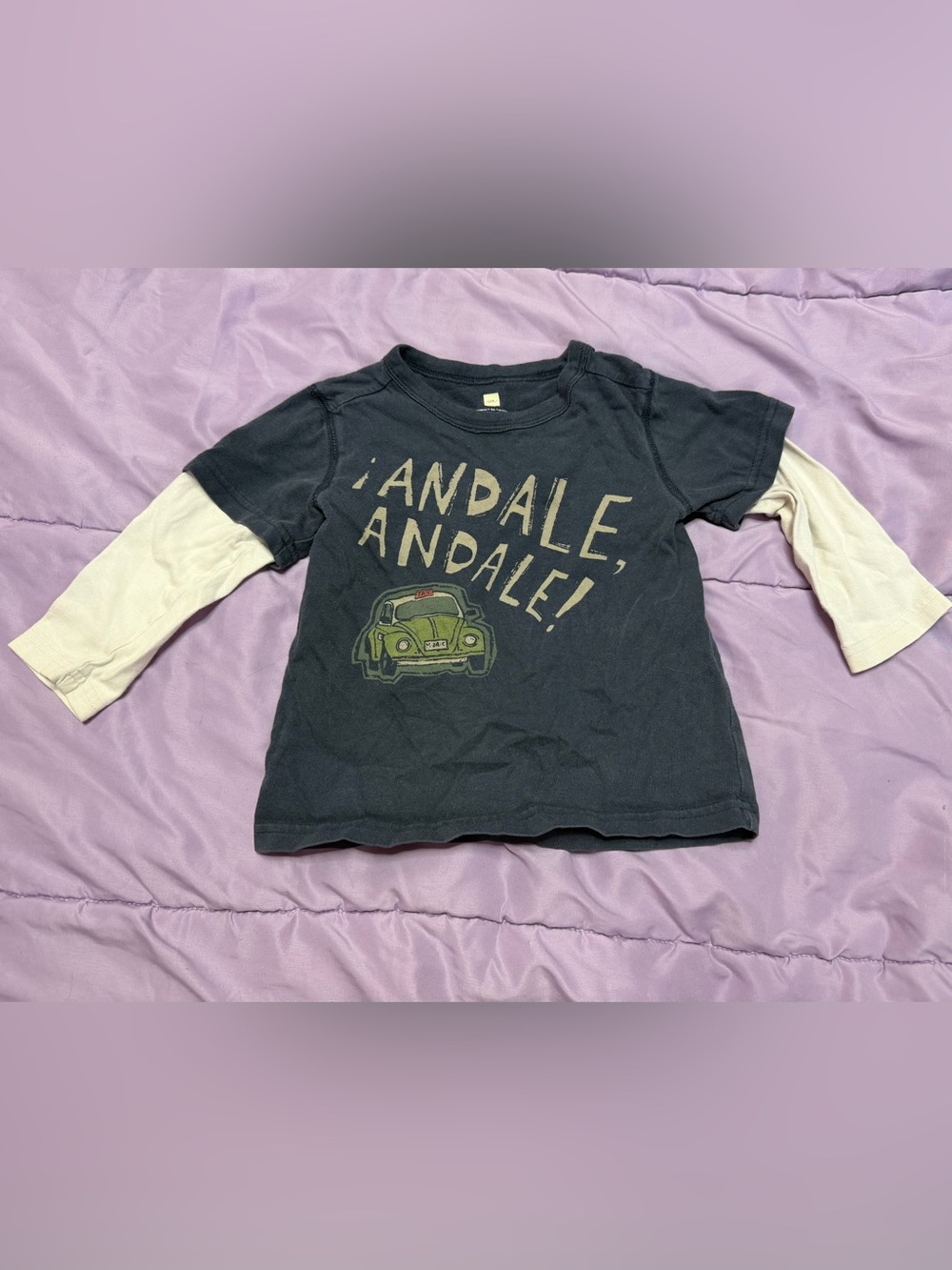 Tea “Andale, Andale!' Toddler Graphic  Tee in Navy Taxi Mexico